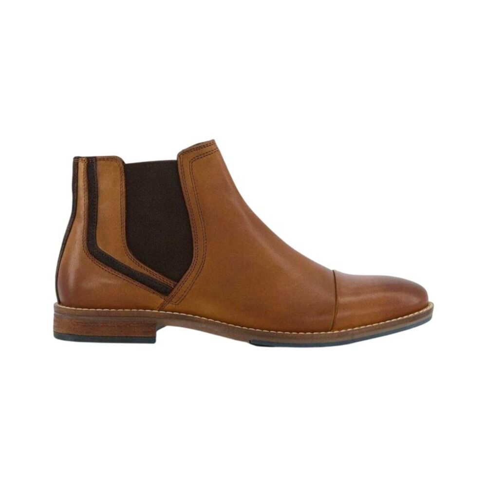 Dune London Mens Chappy Leather Chelsea Boots / Tan
